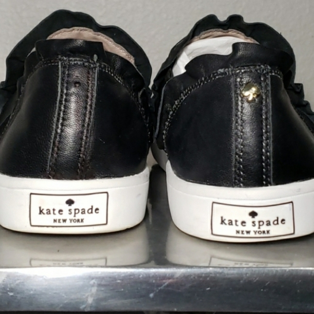 Kate Spade Black Leather Slip-On 10 M
